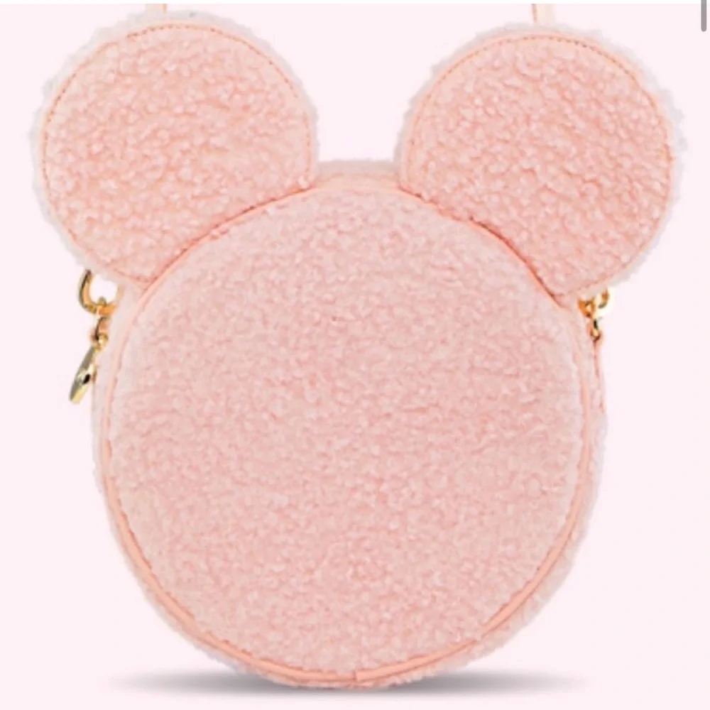 NWT Stoney Clover Lane Mickey Mouse Pink Crossbody Bag Sherpa Disney - Picture 3 of 10